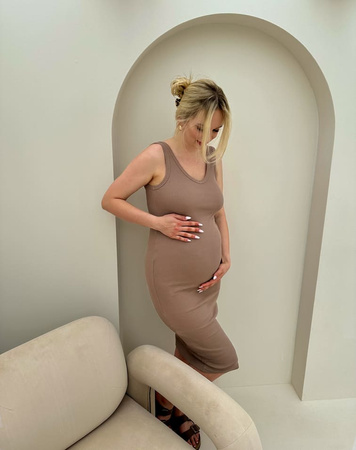 Sukienka prążkowana Ice Latte